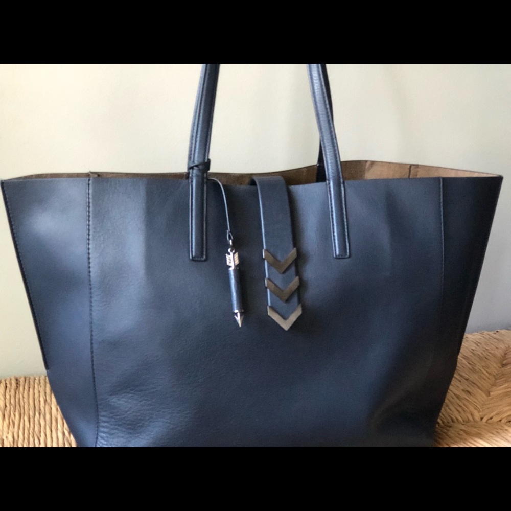 Mackage Navy Aggie Tote Material: Genuine Leather
